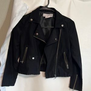 Ultra Suede Biker Jacket Black Girls Medium